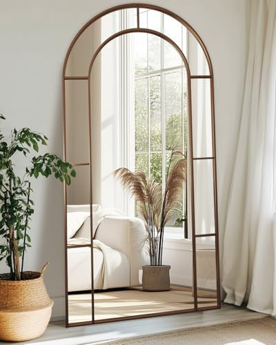 Antok 78" x 38" Full Length Mirror, Floor Mirror Arched Window Decorative Mirror, Metal Framed De... | Amazon (US)