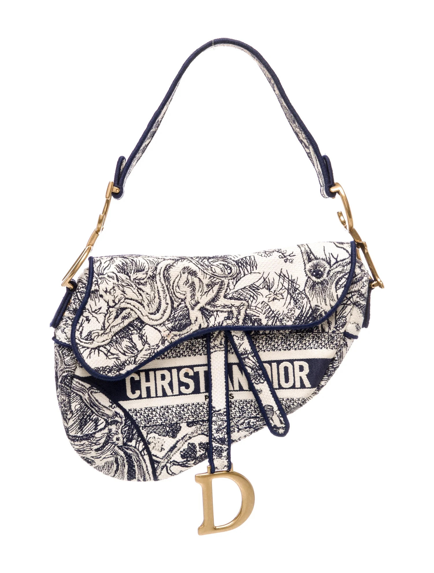 Christian Dior Toile de Jouy Saddle - Blue Shoulder Bags, Handbags - CHR571899 | The RealReal | The RealReal
