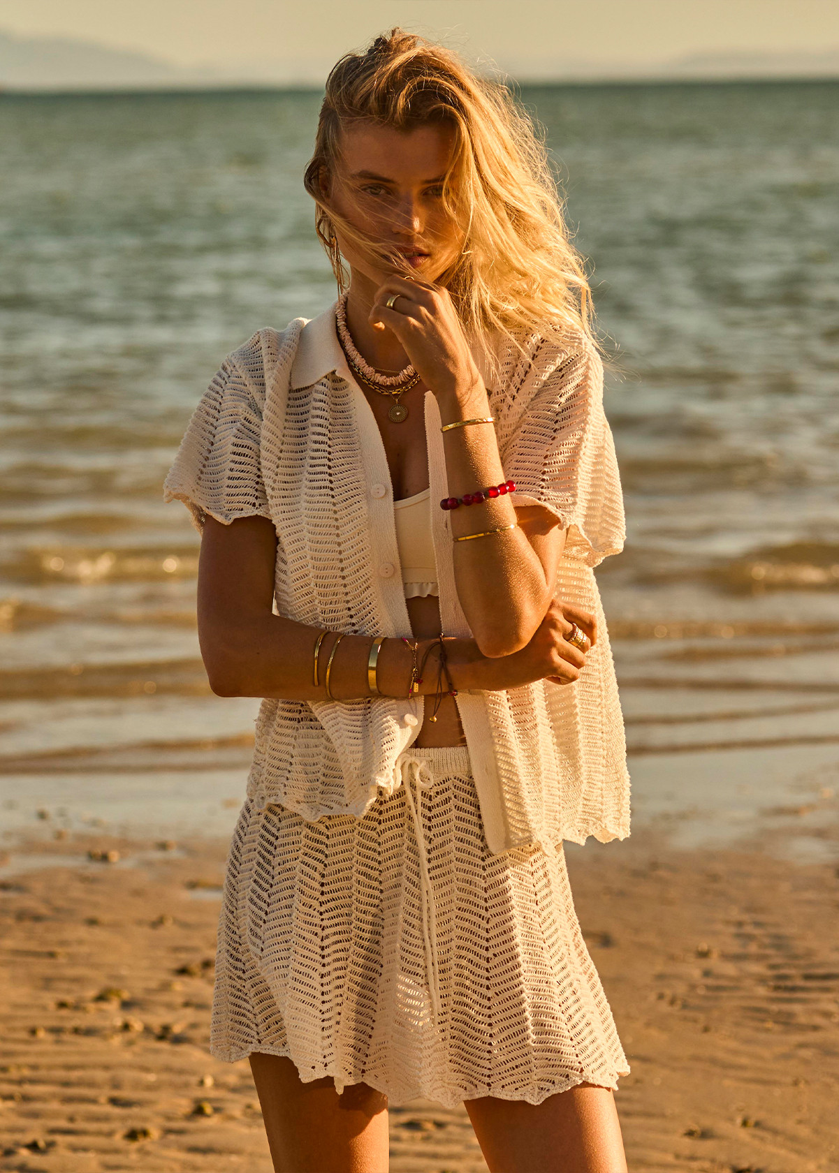 AGNI AMAYAH KNIT SHIRT in CREME | The UPSIDE | The Upside (Australia & New Zealand)