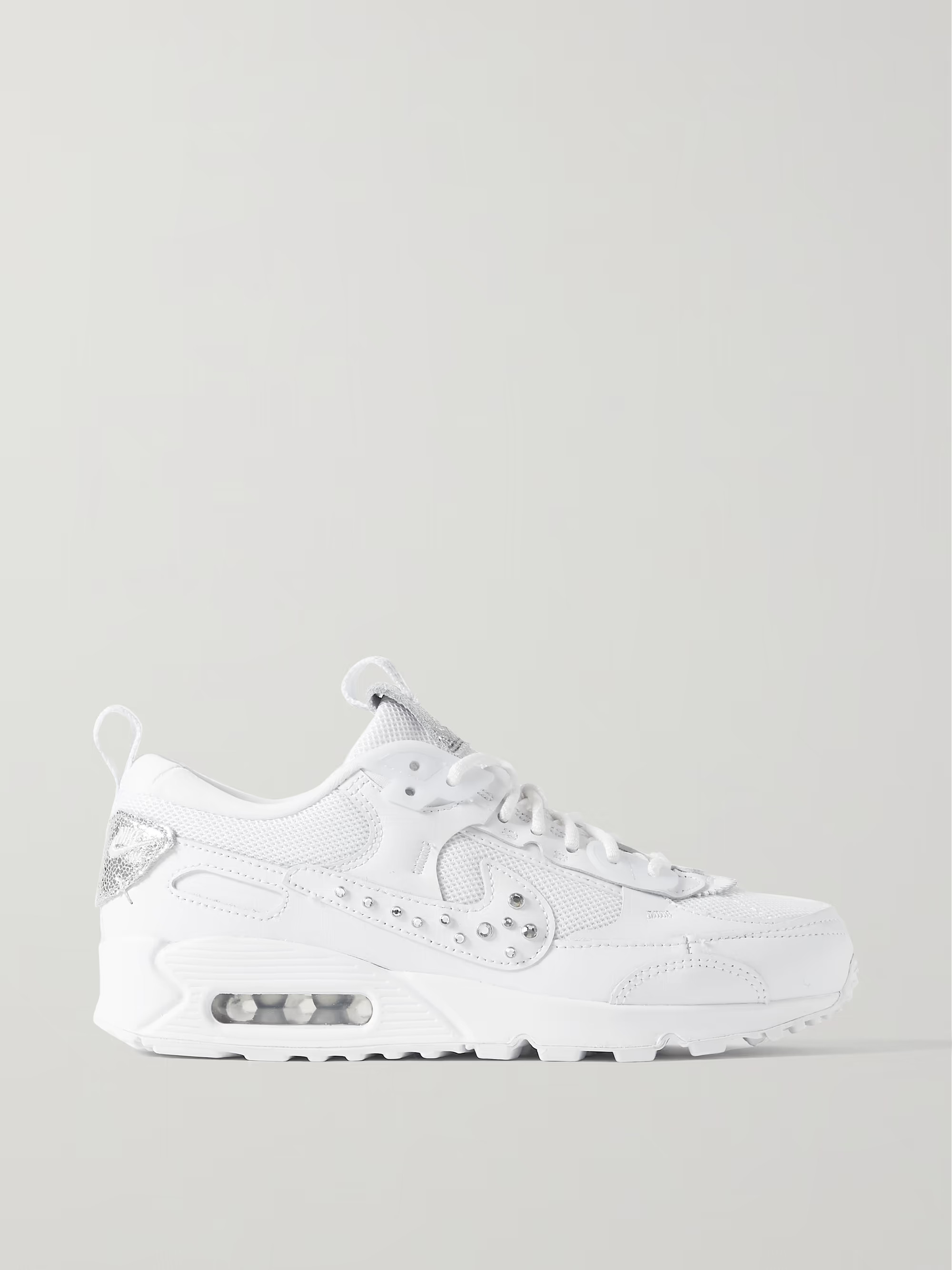 Air Max 90 Futura crystal-embellished leather and mesh sneakers | NET-A-PORTER (US)