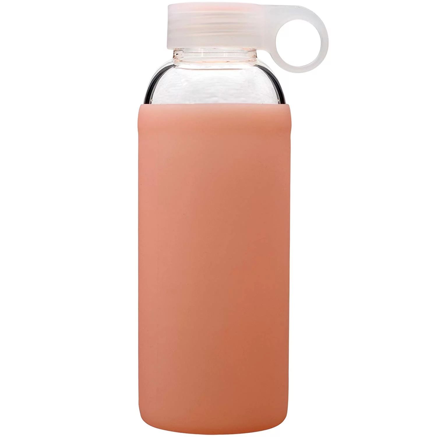 Bonison Jelly Glass Bottle, Borosilicate Glass Bottle with Peach Silicone Protective Sleeve, Perf... | Walmart (US)