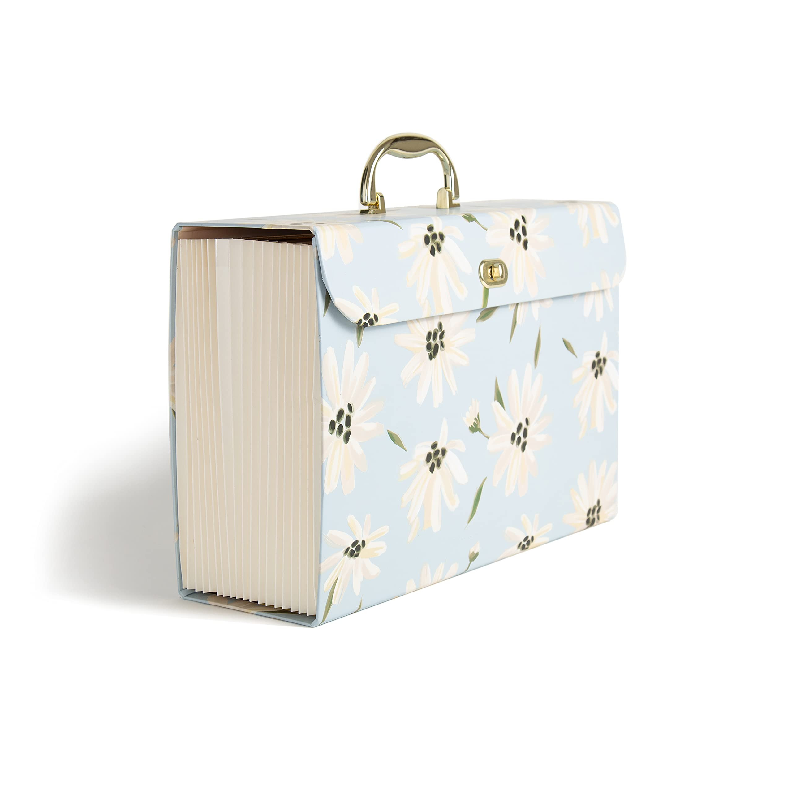 U Brands Expanding 19 Pocket Fashion File Folder, Blue Gilded Spring, 15.4” x 10.5” | Amazon (US)