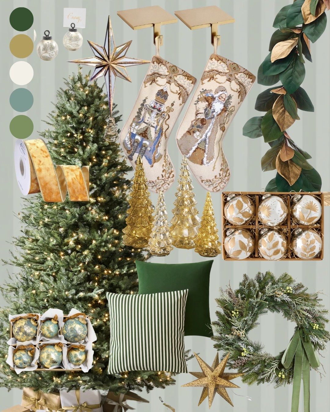 Neutral and green Holiday decor from various retailers! Budget friendly finds to decorate your home this season. 🌟 

Pre lit Christmas trees, faux Christmas tree, velvet pillows, stocking, holiday tree, wrapping paper, ribbon, Holiday, Christmas, Christmas decor, holiday decor, seasonal decor, budget friendly home decor, Christmas tree, holiday wreath, ornaments, ornament, garland, holiday essentials, holiday must haves, serving tray, holiday tray, tree collars, magnolia garland, Christmas tree decor, ornament sets, velvet ribbon, striped pillow, golden trees, star tree topper, ornament place card holders, wreath, stocking holder 

#LTKHoliday #LTKHome #LTKStyleTip