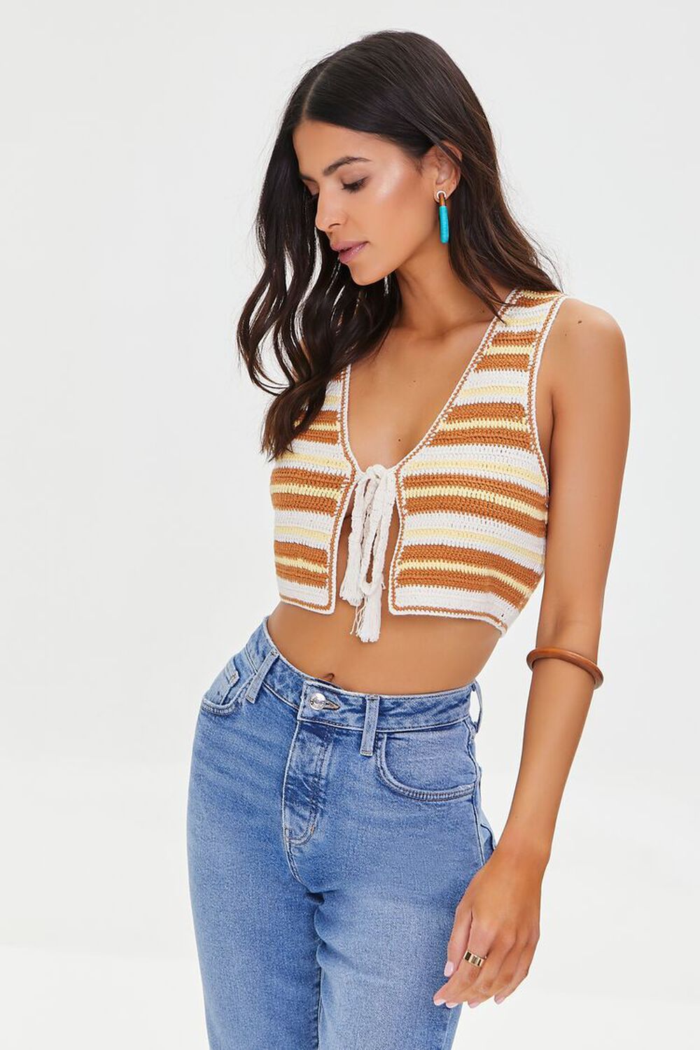 Striped Cochet Crop Top | Forever 21 (US)