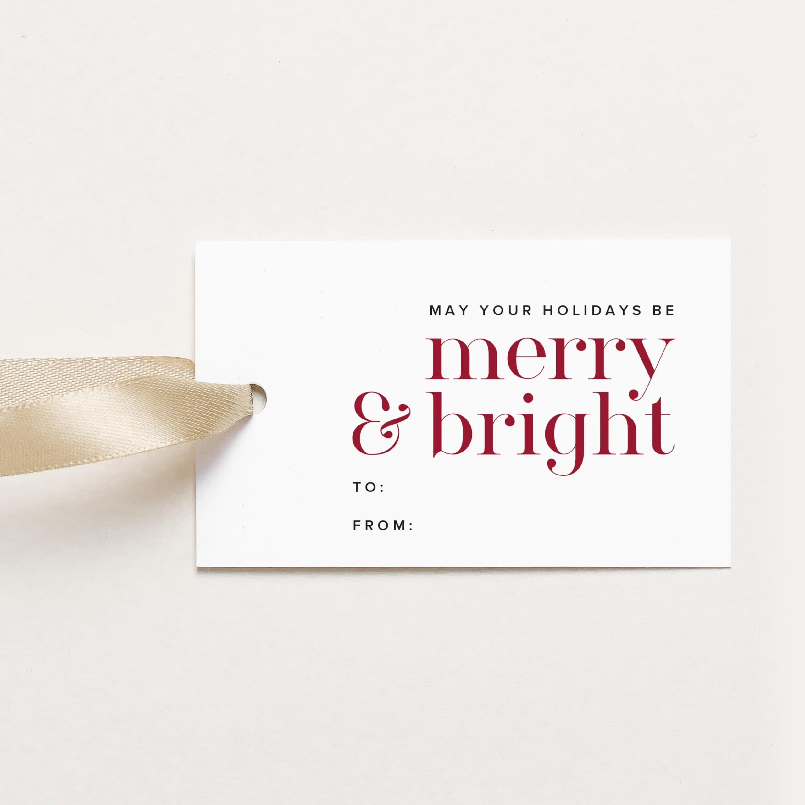 ThreeKin Pack of 50 Christmas Gift Tags, 2 x 3.25 Rectangle Tag with Pre-Punched Hole, Perfect Ha... | Amazon (US)