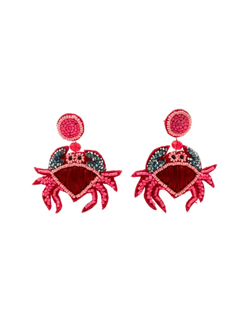 Time and Tru Beaded Crab Earring, Pink, 1 Pair - Walmart.com | Walmart (US)