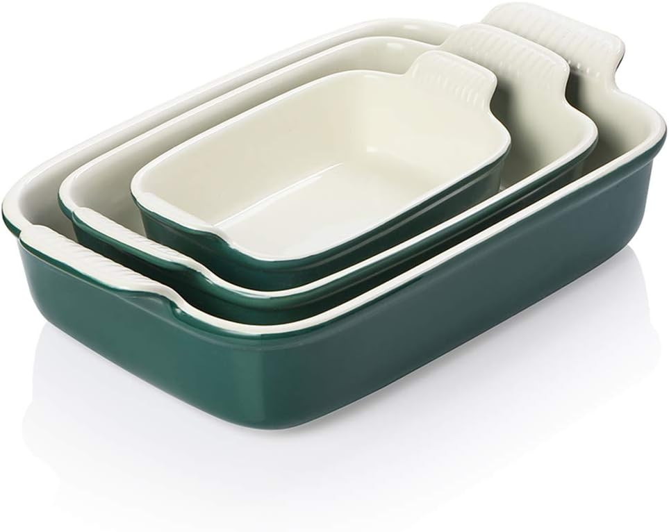 Sweejar Baking Pans Set, Ceramic 9x13 Baking Dish with Handle, Rectangular Casserole Dishes for O... | Amazon (US)