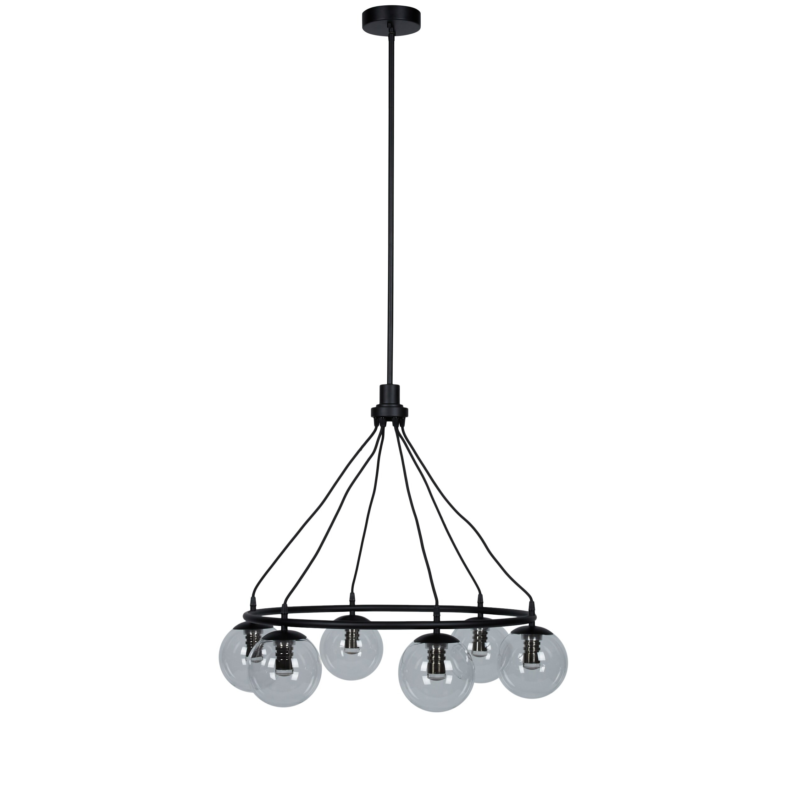 Origin 21 Greenwich 6-Light Matte Black Modern/Contemporary LED Dry Rated Chandelier | Lowe's