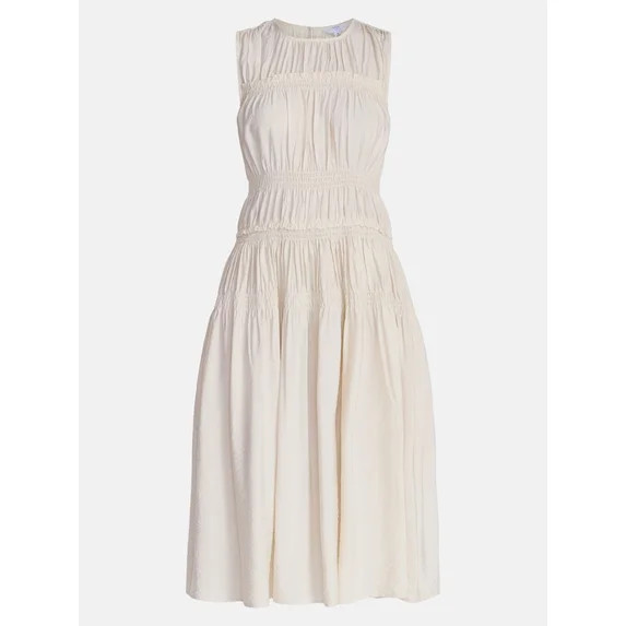 Time and Tru Women's Sleeveless Smocked Midi Dress, Sizes XS-XXXL | Walmart (US)