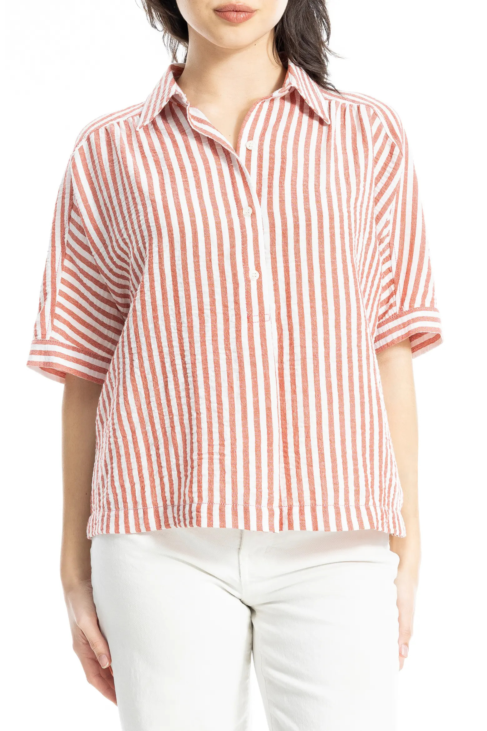 Textured Stripe Camp Shirt (Women) | Nordstromrack | Nordstrom Rack