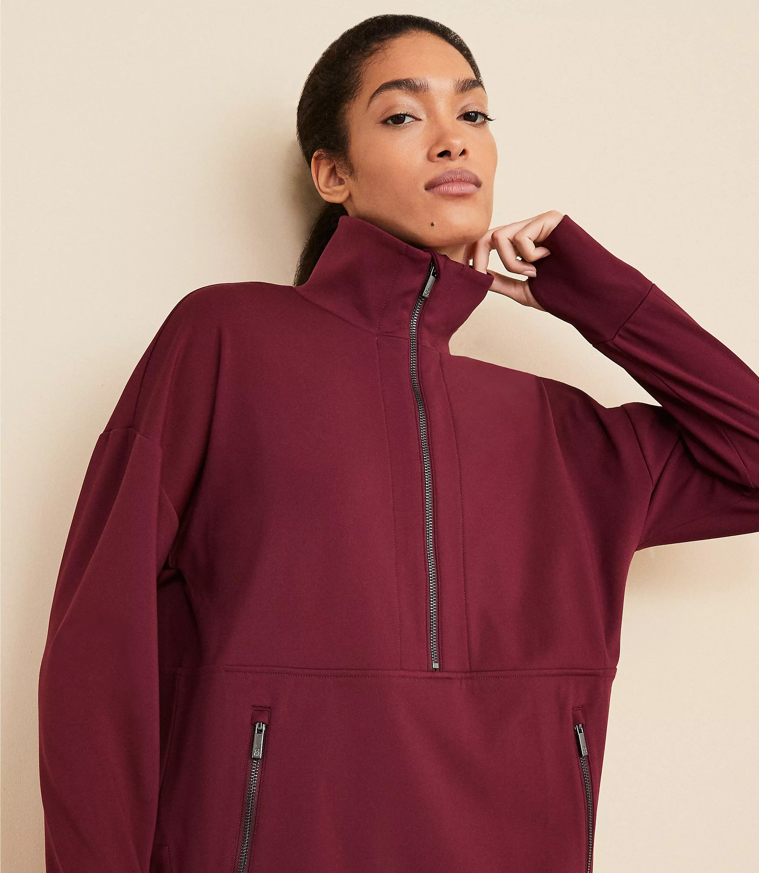 Lou & Grey Brushed Back Tunic Hoodie | LOFT