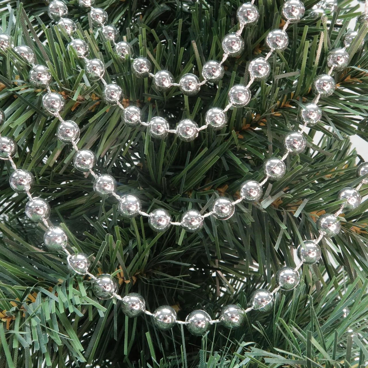 Shiny Silver Round Beads Plastic Christmas Garland, 18 ft, by Holiday Time | Walmart (US)