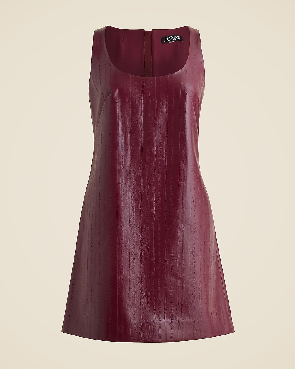 Scoopneck mini dress in faux eel-skin leather | J. Crew US