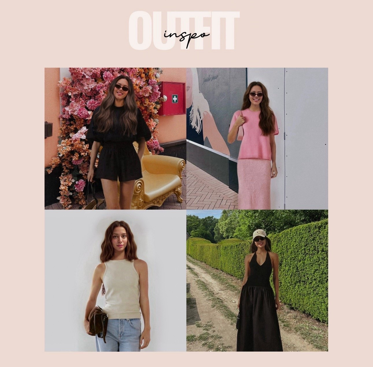 Recent summer outfits. 
Black romper. 
Pink top. Pink maxi skirt. 
White basic top. Black summer dress. Revolve summer. Aritzia jeans . Abercrombie jeans. #LTKSummerEdit 



#LTKFindsUnder100 #LTKSeasonal #LTKSaleAlert