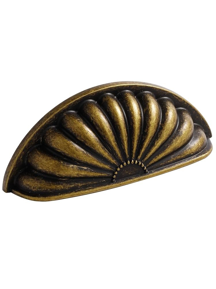 Antique Brass Cabinet Cup Pulls 3" Hole Center 10 Pack Vintage Drawer Pulls Kitchen Hardware Cabi... | Amazon (US)