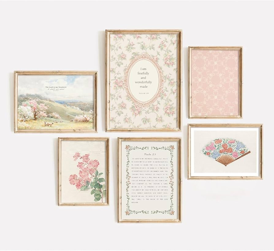 Christian Nursery Wall Art Bible Verse Canvas Wall Decor Girl Floral Wall Art Aesthetic Scripture... | Amazon (US)