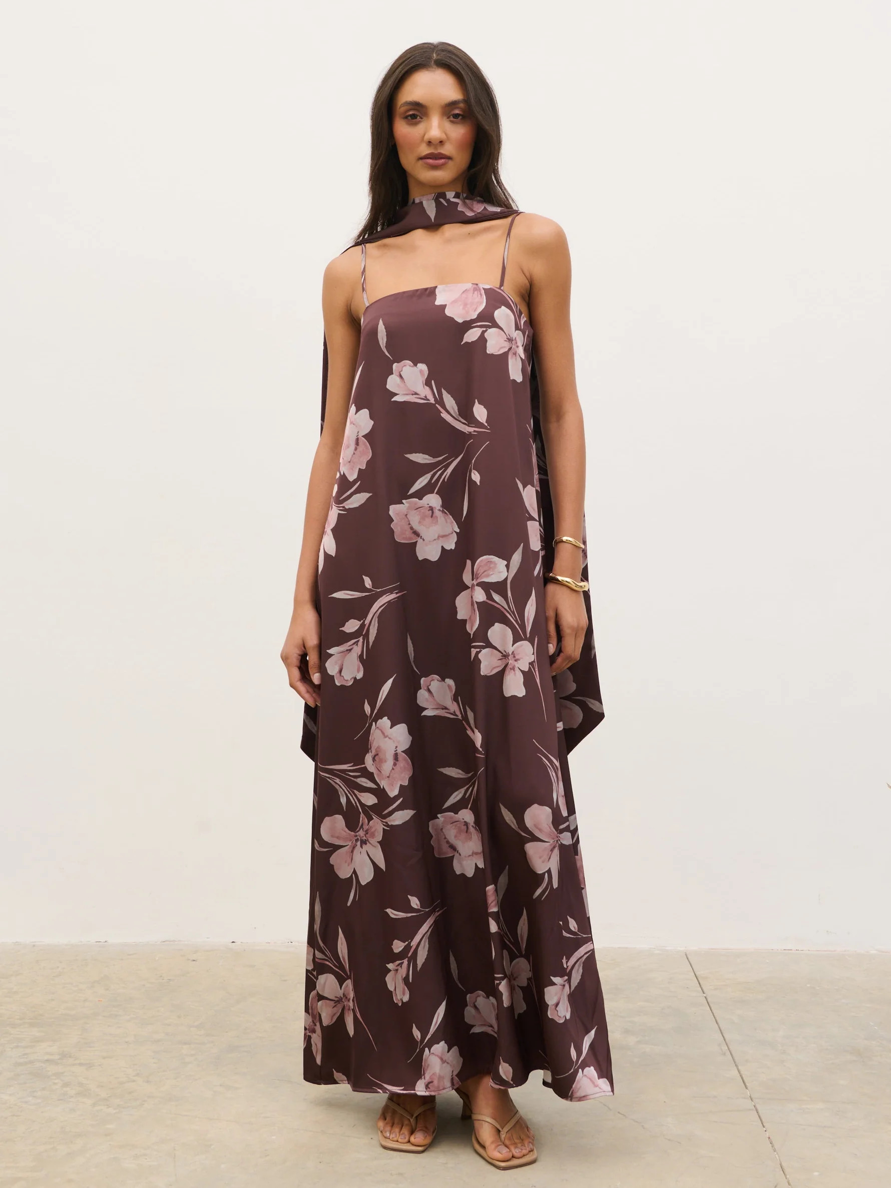 Elowen Scarf A-Line Maxi Dress | Pretty Lavish (UK)