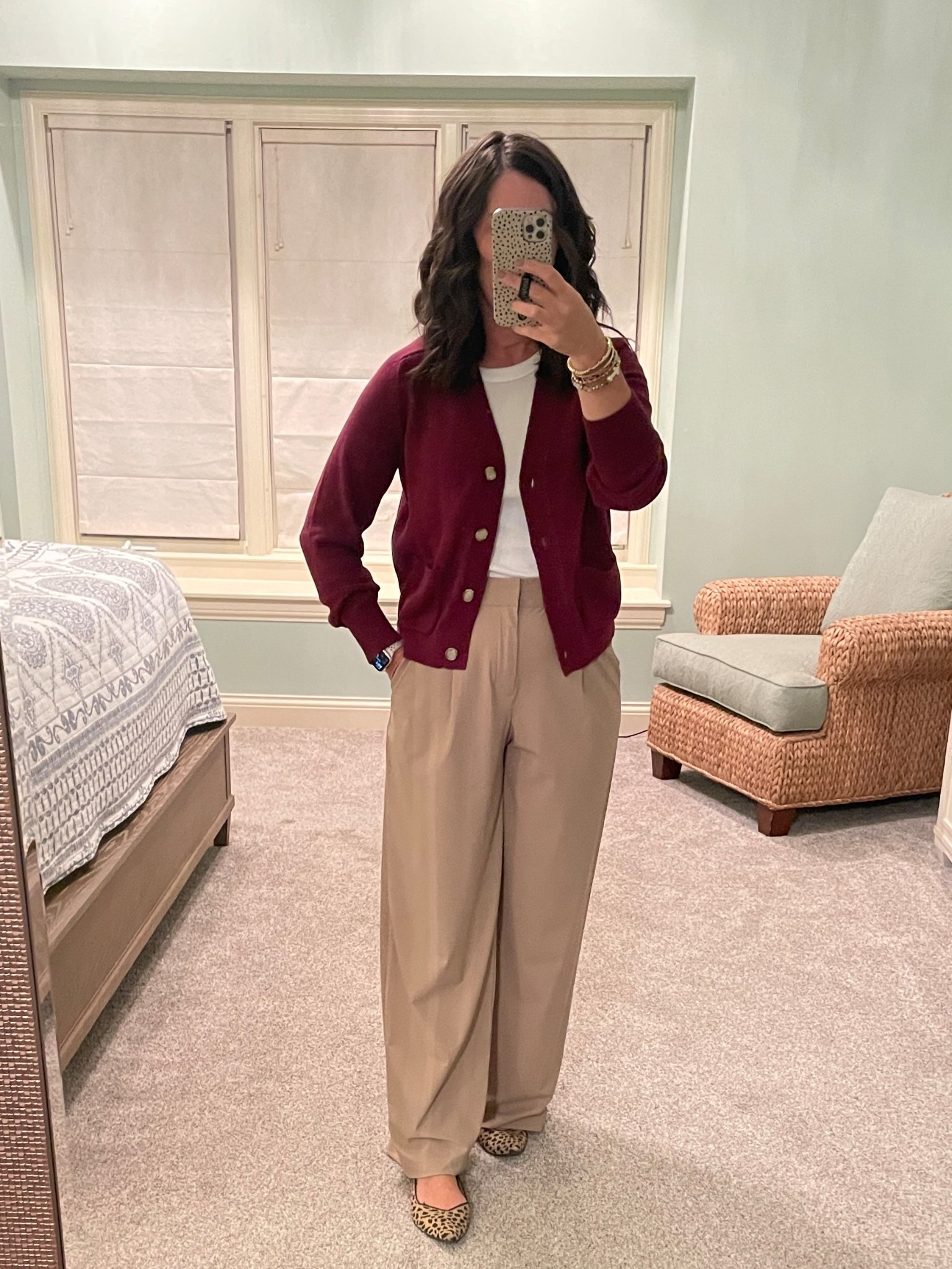 Comfy + classic ✨ Wide-leg trousers, cozy cardi, and a pop of leopard 

Pants: tts medium
Tanks: tts medium
Cardi: tts small

#LTKOver40 #LTKWorkwear #LTKSeasonal