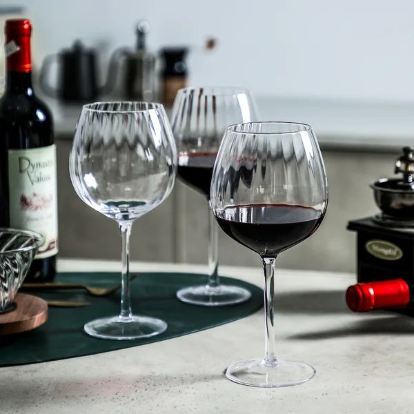 Mikles Ribbed 23 oz. Red Wine Glass (Set of 4) | Wayfair North America