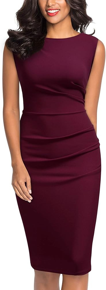 Miusol Women's Retro Ruffle Style Slim Work Pencil Dress | Amazon (US)