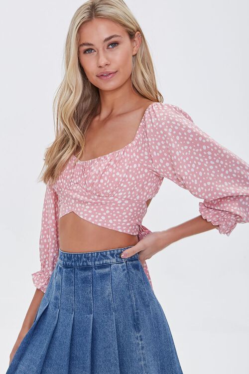 Spotted Print Bow Crop Top | Forever 21 (US)