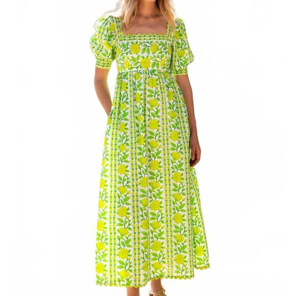NEW PINK CITY PRINTS elizabeth maxi dress in green | Poshmark