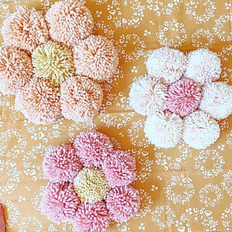 Pom Pom Daisies Wall Flowers Wall Daisies Pom Pom Wall | Etsy | Etsy (US)