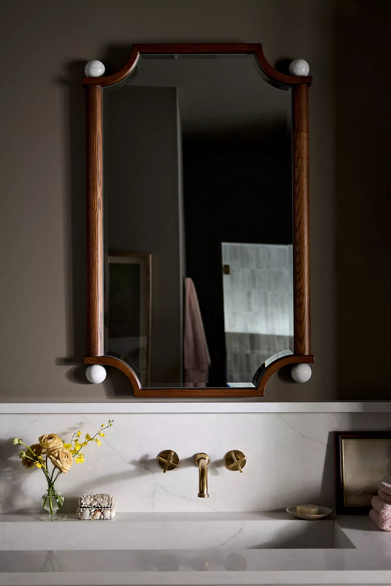 Perry Wooden Stone Mirror | Anthropologie (US)