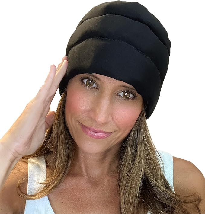 Headache Hat Halo - Migraine Relief Cap Long Lasting Cooling Ice Pack Mask - Cold Compress Head W... | Amazon (US)