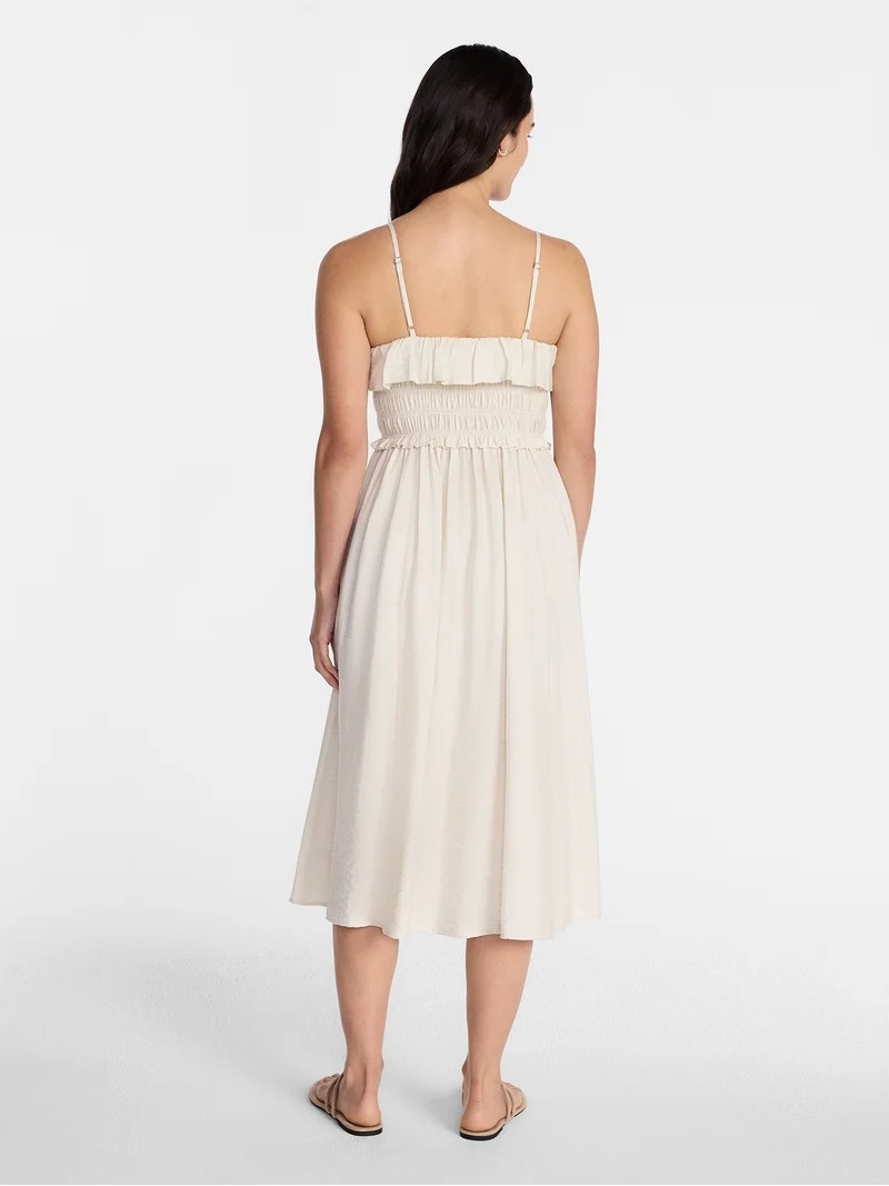 Time and Tru Women's Sleeveless Smocked Midi Dress, Sizes XS-XXXL | Walmart (US)