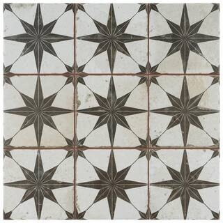 Merola Tile Harmonia Kings Star Nero 13 in. x 13 in. Ceramic Floor and Wall Tile (12.0 sq. ft./Ca... | The Home Depot