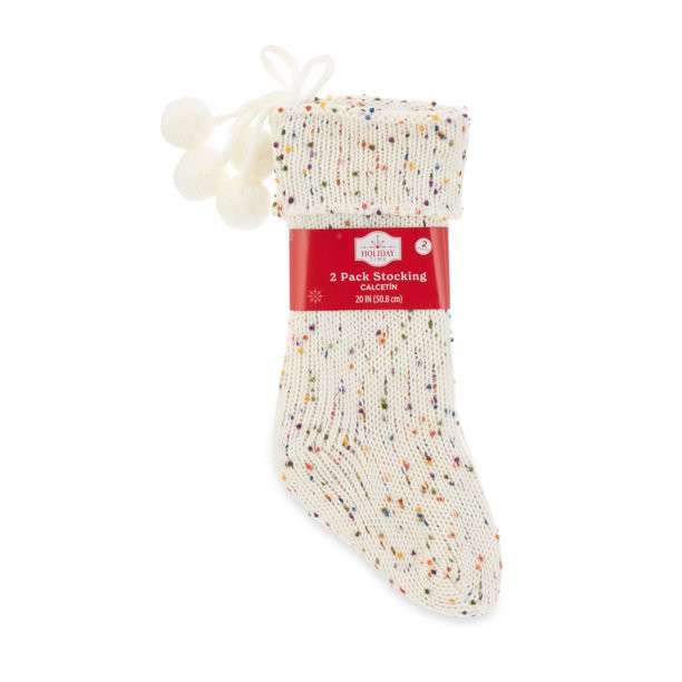 Holiday Time White Stockings, 20", 2 Pack - Walmart.com | Walmart (US)