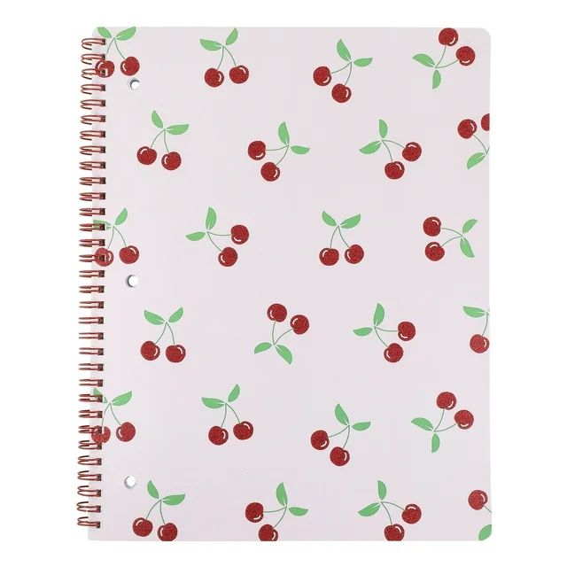 Sunshine & Sage 1 Subject Notebook Glitter Cherries Pink | Walmart (US)