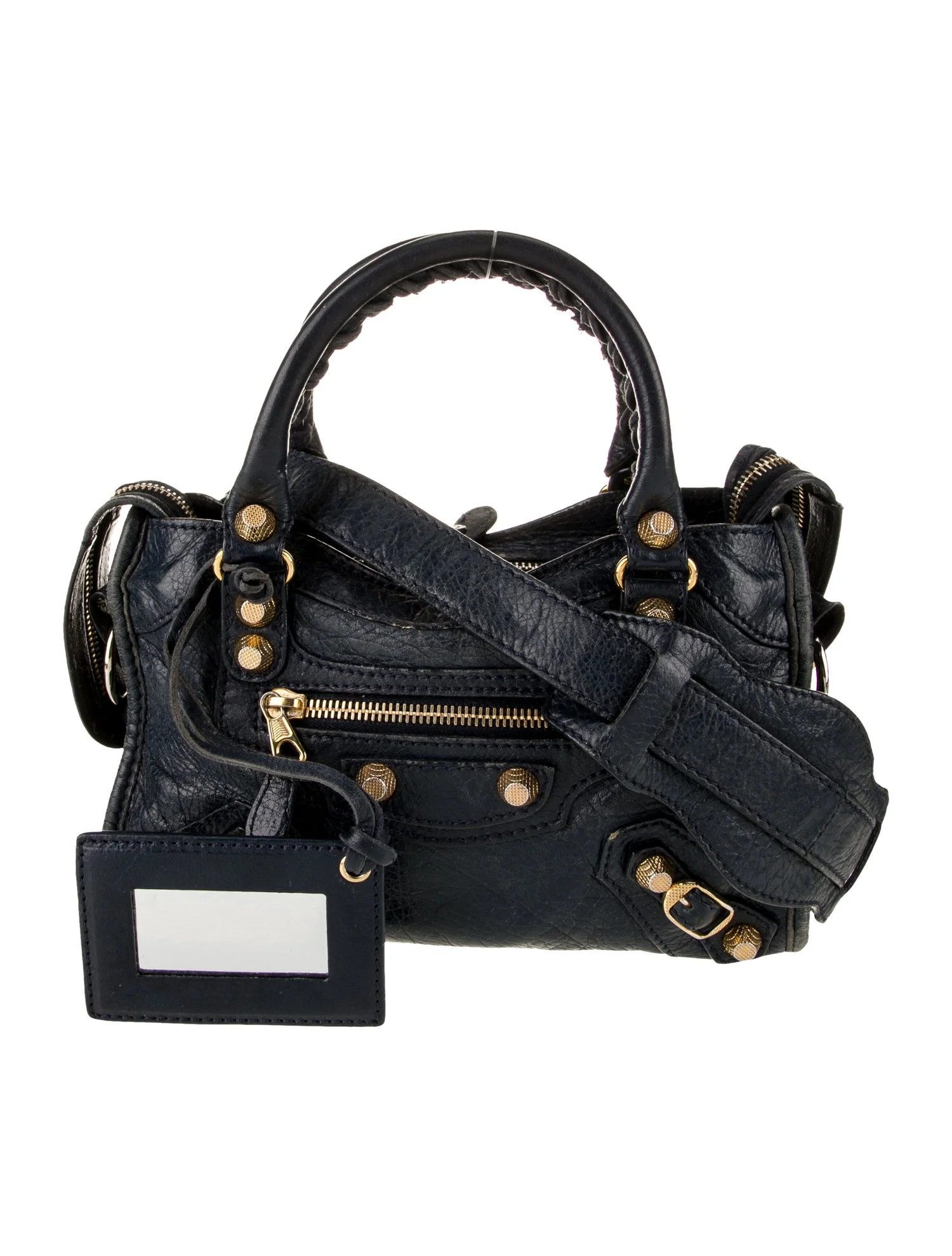 Balenciaga Leather Motocross City Giant Mini - Grey Handle Bags, Handbags - BAL360345 | The RealR... | The RealReal