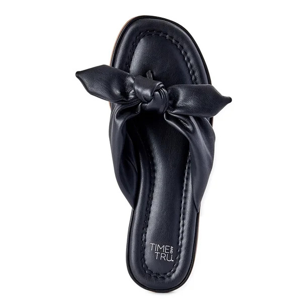 Time and Tru Women’s Bow Thong Sandal - Walmart.com | Walmart (US)