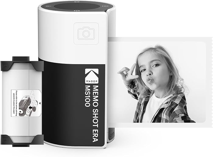 KODAK Memo Shot ERA Kids Instant Digital Camera and Photo Label Printer, White (Camera with 1 Rol... | Amazon (US)