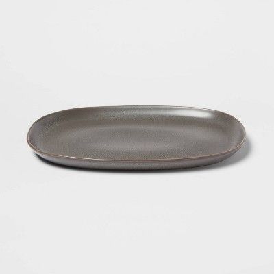 15" x 10" Stoneware Tilley Serving Platter Dark Gray - Threshold™ | Target