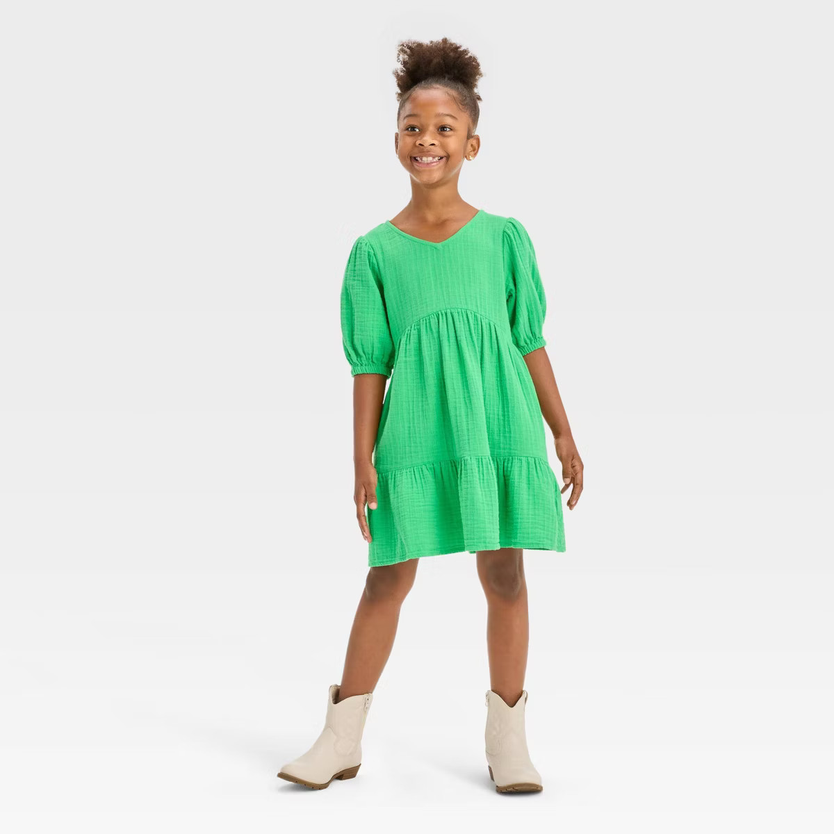 Girls' Short Sleeve Gauze Dress - Cat & Jack™ | Target