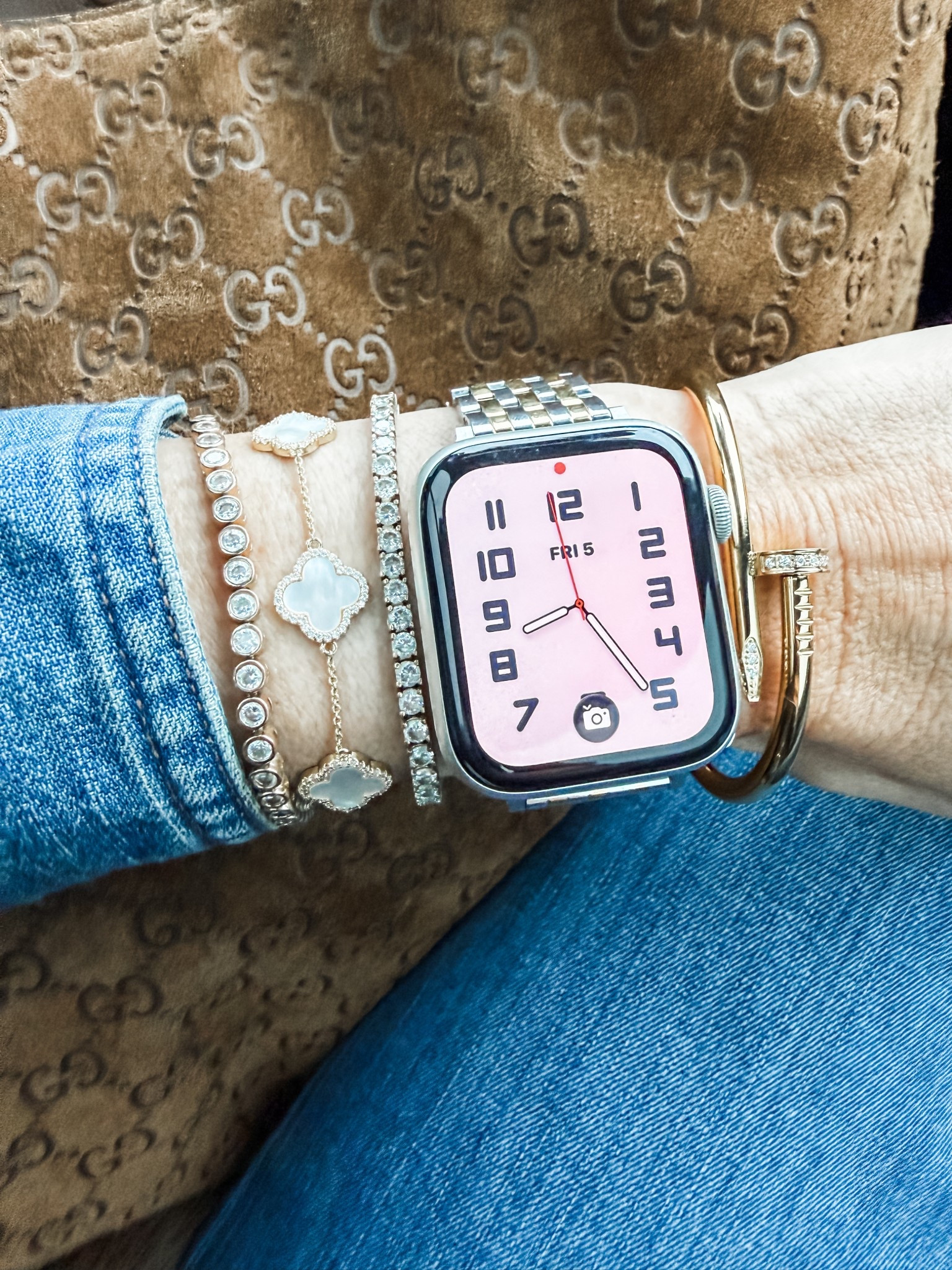 Current wrist stack 

#LTKHoliday #LTKFindsUnder100 #LTKGiftGuide