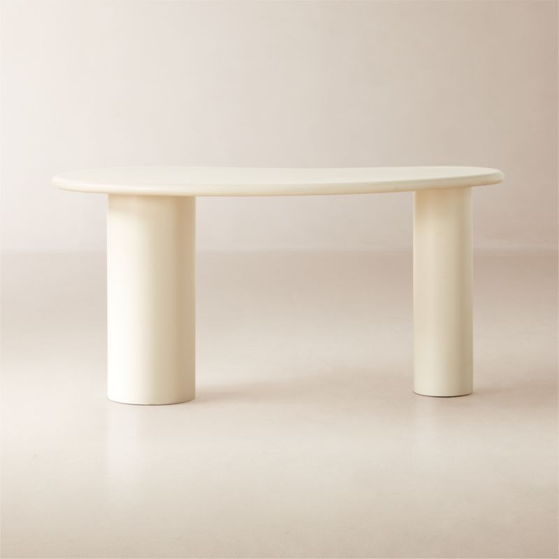 Bohne White Resin Desk + Reviews | CB2 | CB2