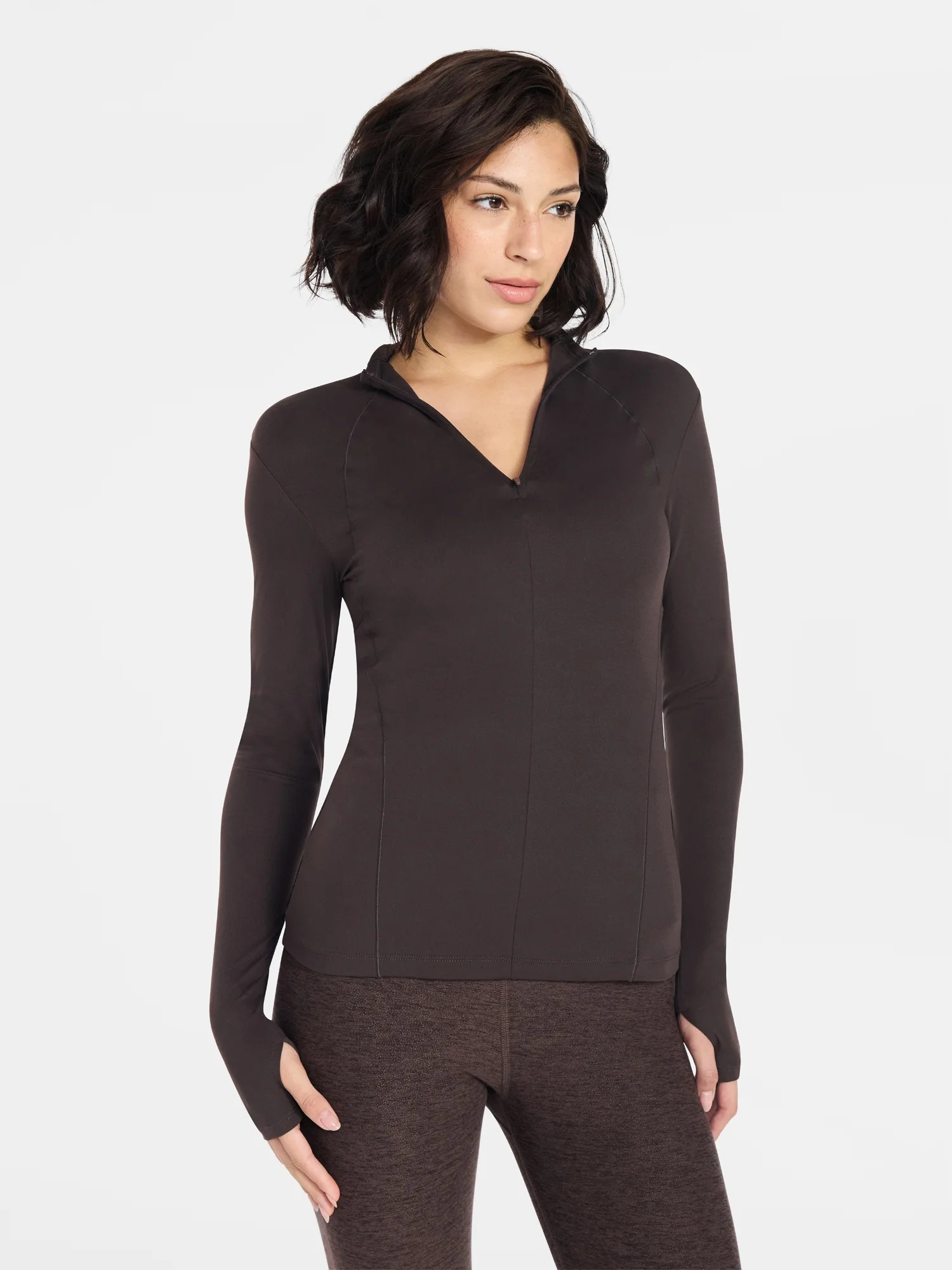 Avia Women's and Women's Plus SoftSculpt Quarter Zip Long Sleeve Top, Sizes XS-4X | Walmart (US)