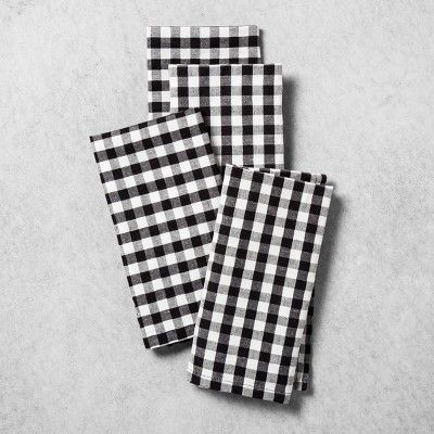 Gingham Napkin 4ct - Black/White - Hearth & Hand™ with Magnolia | Target
