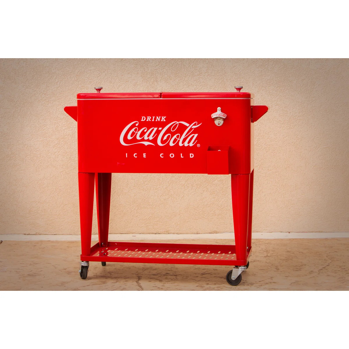 Leigh Country 80 Quarts Serving Station / Cart Cooler with wheels in Red | Wayfair North America