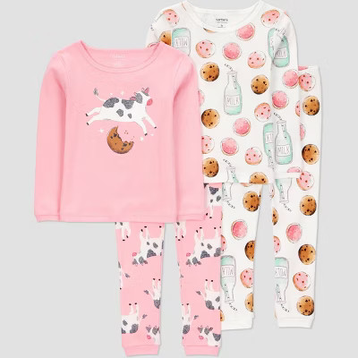 Carter's Just One You® Toddler Girls' 4pc Cotton Long Sleeve Pajama Set | Target