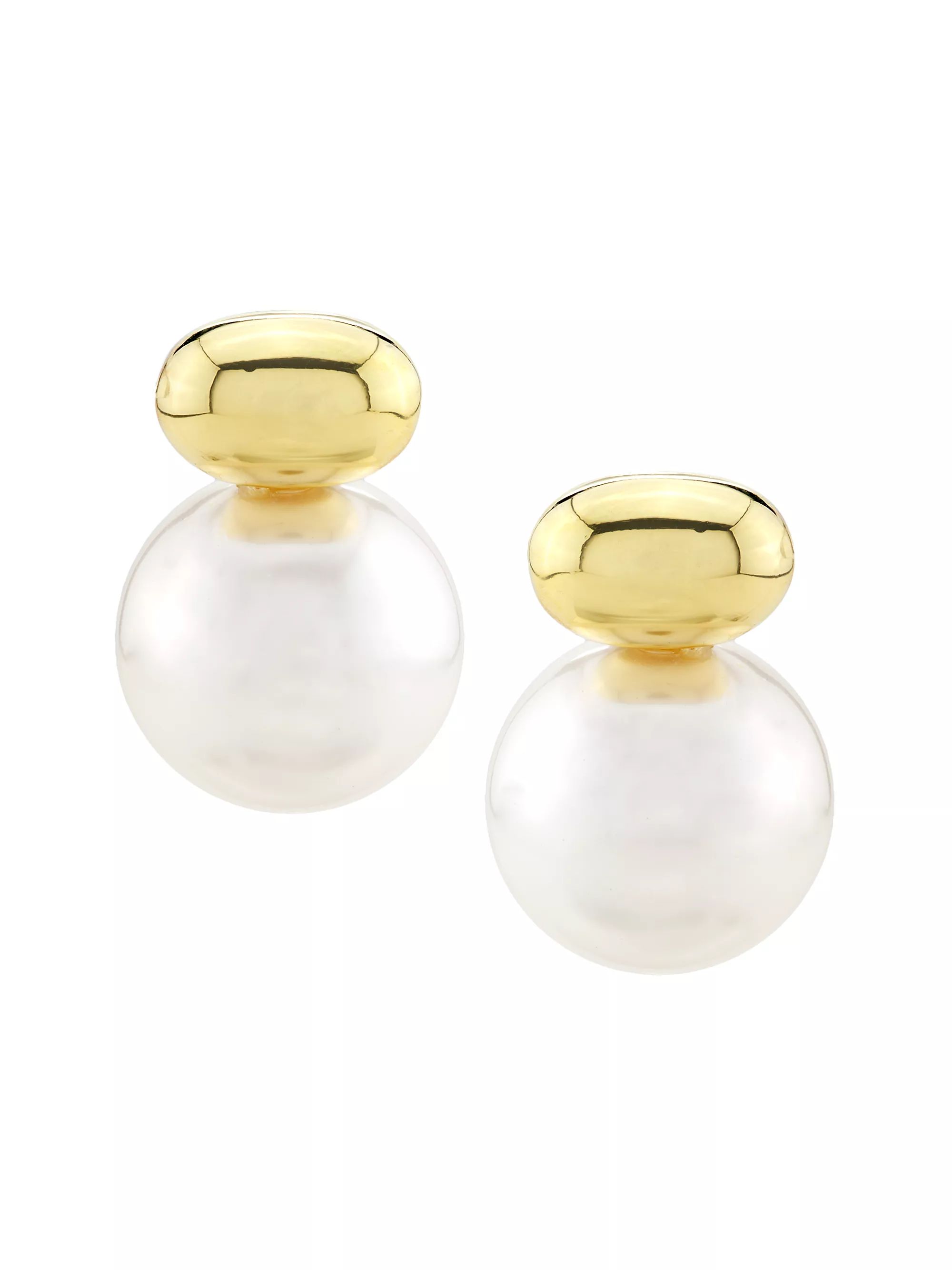Empress 14K-Gold-Plated & Imitation Pearl Drop Earrings | Saks Fifth Avenue