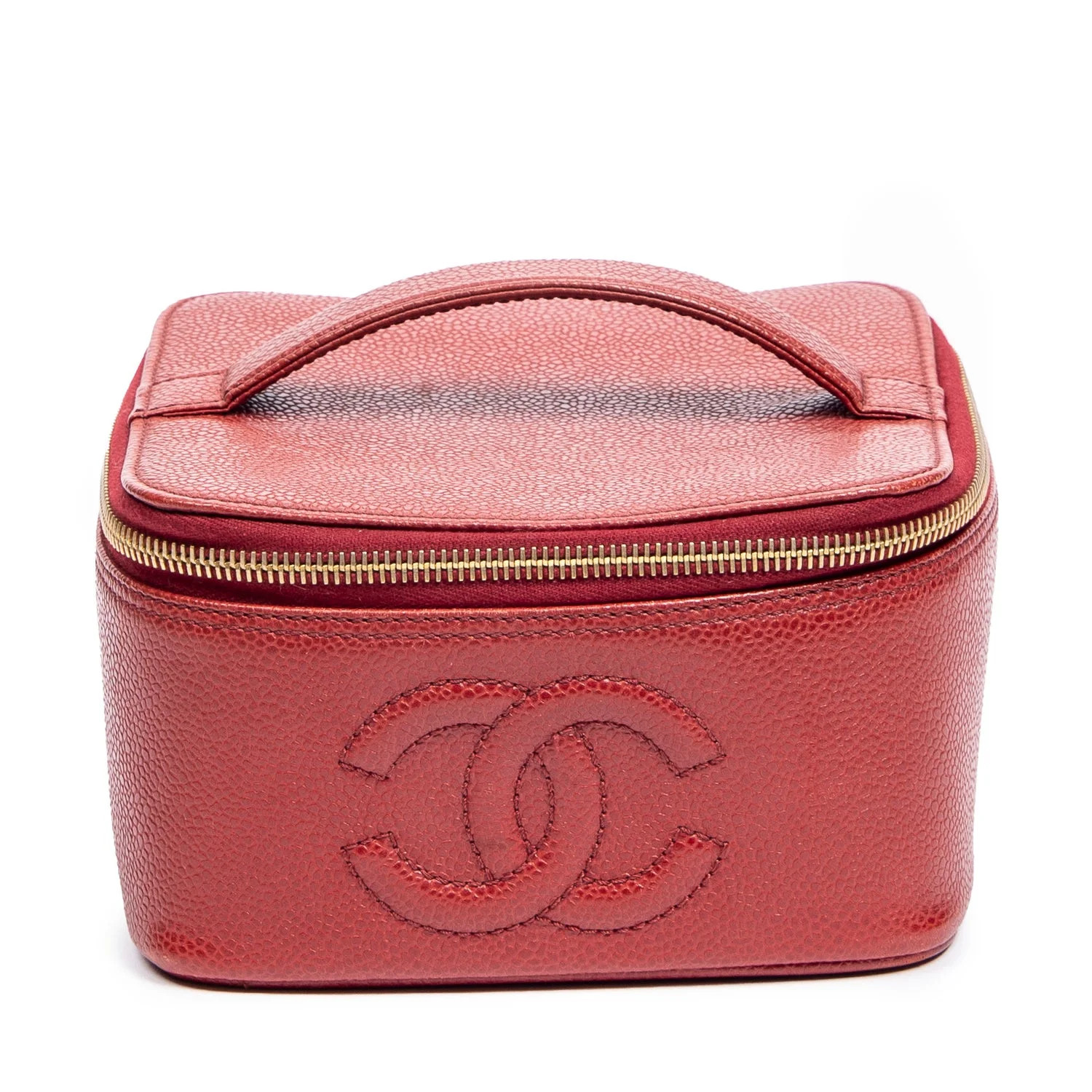 Chanel Leather CC Logo Vanity Case - Red Shoulder Bags, Handbags - CHA1434781 | The RealReal | The RealReal