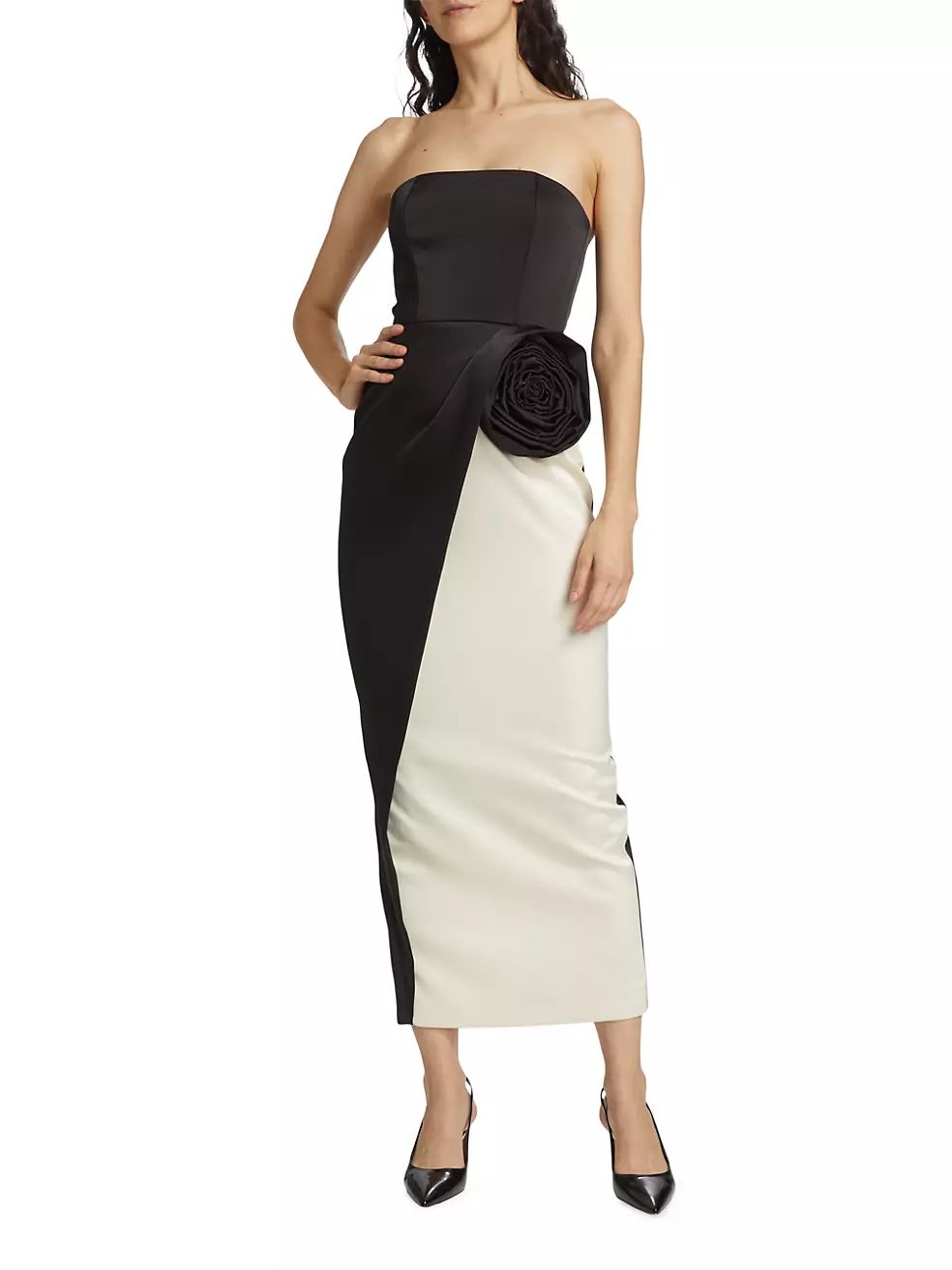 Ronny Kobo Pradova Two-Tone Strapless Midi-Dress | Saks Fifth Avenue