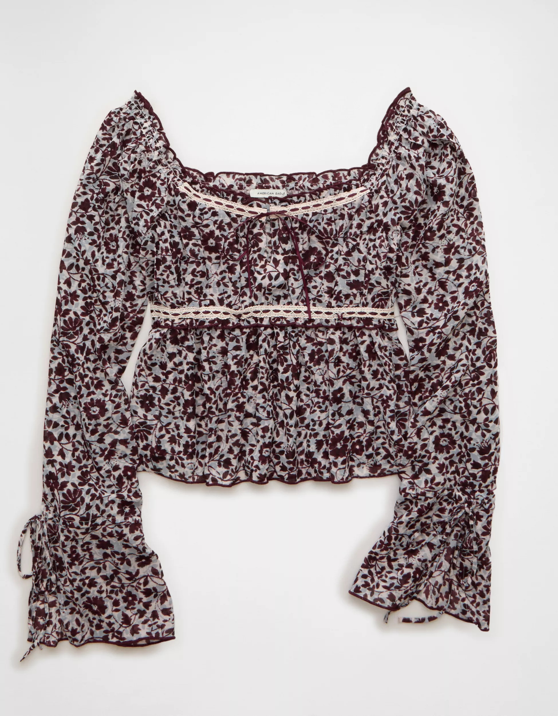 AE Chiffon Ruched Blouse | American Eagle Outfitters (US & CA)