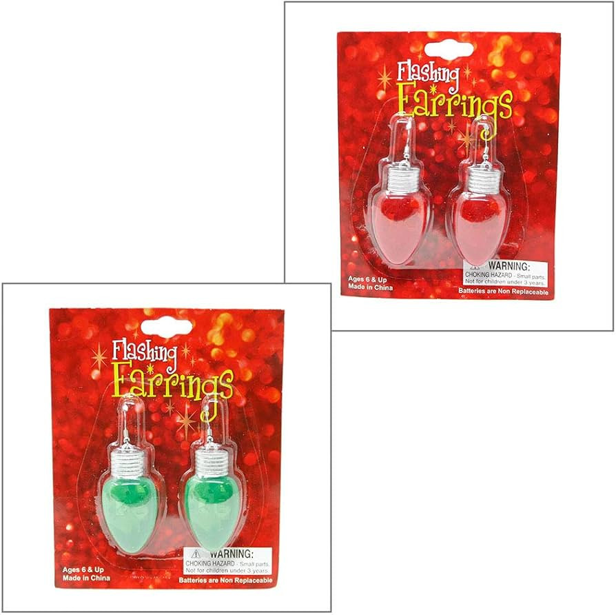 Christmas Novelty Light up Bulb Earrings - colors may vary | Amazon (US)