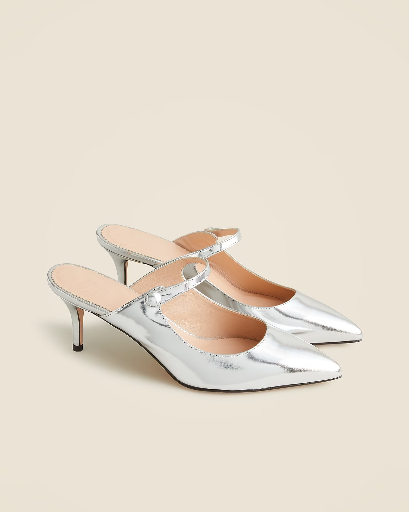 Colette mule heels in Italian specchio leather | J. Crew US